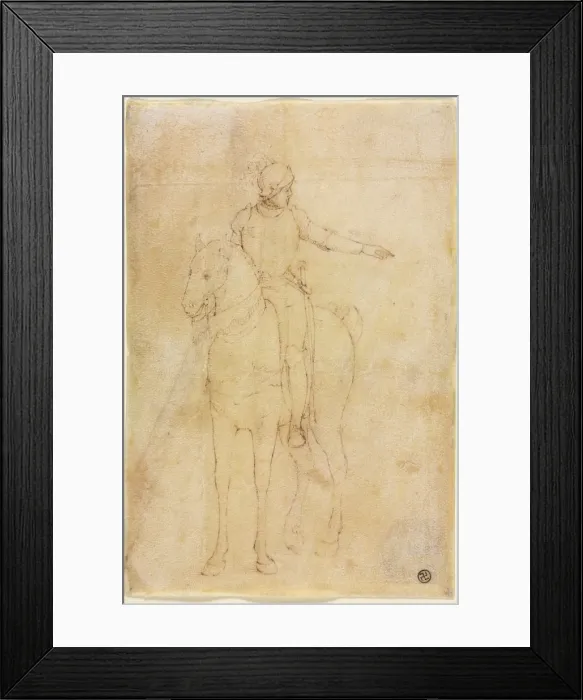 Framed Print : Armored Figure on Horseback, c. 1450. Creator: Vittore Carpaccio (Italian, 1455 / 65-1525 / 26) Framed Print : Armored Figure on Horseback, c. 1450. Creator: Vittore Carpaccio (Italian, 1455 / 65-1525 / 26)
