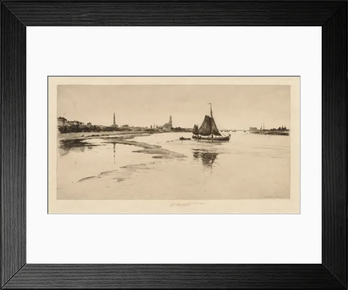 Framed Print : Arnheim on the Rhine, 1888. Creator: Charles Adams Platt (American, 1861-1933) Framed Print : Arnheim on the Rhine, 1888. Creator: Charles Adams Platt (American, 1861-1933)