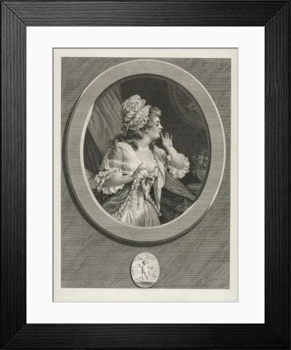 Framed Print : At Least Be Discreet and You May Count on Me (pair), 1789. Creator: Augustin de Saint-Aubin Framed Print : At Least Be Discreet and You May Count on Me (pair), 1789. Creator: Augustin de Saint-Aubin