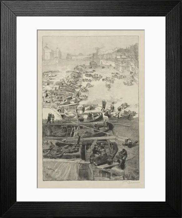 Framed Print : Arrival of Potatoes at the Hotel de Ville, 1883. Creator: Auguste Louis Lepere (French Framed Print : Arrival of Potatoes at the Hotel de Ville, 1883. Creator: Auguste Louis Lepere (French