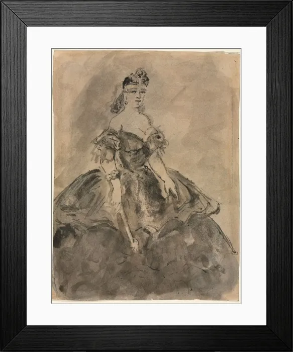 Framed Print : At the Ball (recto), 19th century. Creator: Constantin Guys (French, 1805-1892) Framed Print : At the Ball (recto), 19th century. Creator: Constantin Guys (French, 1805-1892)