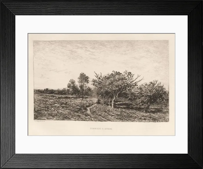 Framed Print : Apple Trees at Auvers (Pommiers a Auvers), 1877. Creator: Charles Francois Daubigny Framed Print : Apple Trees at Auvers (Pommiers a Auvers), 1877. Creator: Charles Francois Daubigny