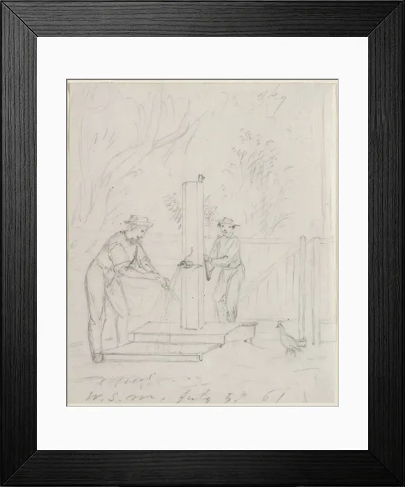 Framed Print : At the Pump, 1861. Creator: William Sidney Mount (American, 1807-1868) Framed Print : At the Pump, 1861. Creator: William Sidney Mount (American, 1807-1868)