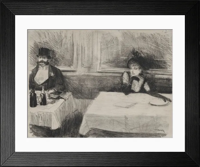 Framed Print : At the Restaurant. Creator: Jean Louis Forain (French, 1852-1931) Framed Print : At the Restaurant. Creator: Jean Louis Forain (French, 1852-1931)