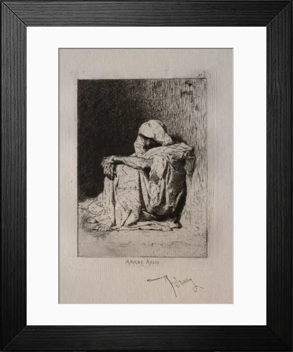 Framed Print : Arabe assis, les mains croisees sur les genous. Creator: Mariano Fortuny y Carbo (Spanish Framed Print : Arabe assis, les mains croisees sur les genous. Creator: Mariano Fortuny y Carbo (Spanish