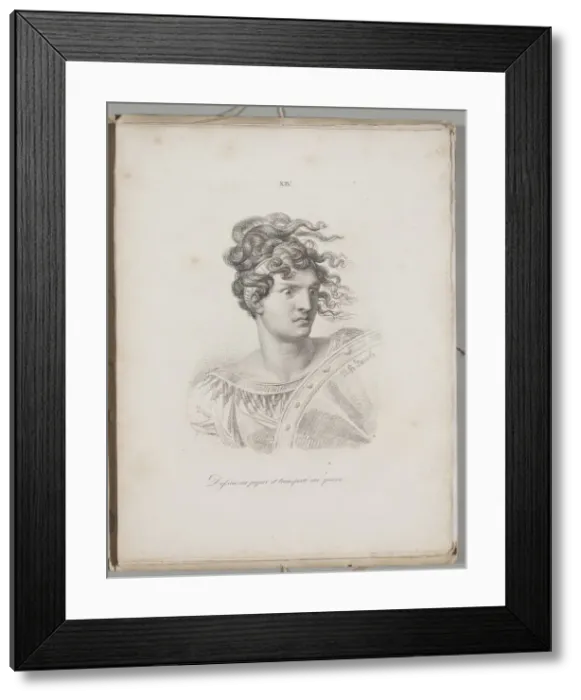 Framed Print : Art of the Lithograph: Head of an Amazon, Plate XIV, 1819. Creator: Alois Senefelder (German Framed Print : Art of the Lithograph: Head of an Amazon, Plate XIV, 1819. Creator: Alois Senefelder (German