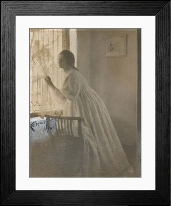 Framed Print : At the Window, 1896. Creator: Clarence H. White (American, 1871-1925) Framed Print : At the Window, 1896. Creator: Clarence H. White (American, 1871-1925)