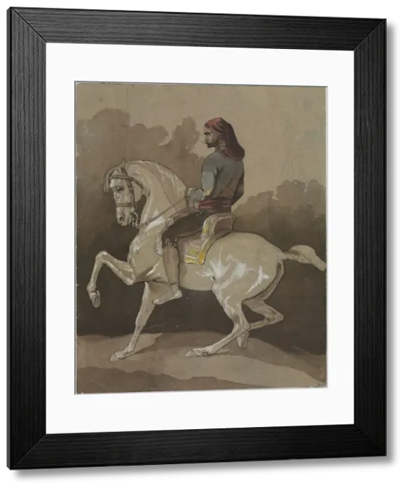 Framed Print : Arab on Horseback, 1800s. Creator: Horace Vernet (French, 1789-1863) Framed Print : Arab on Horseback, 1800s. Creator: Horace Vernet (French, 1789-1863)