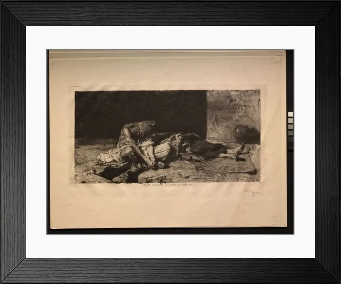 Framed Print : Arabe veillant le corps de son ami, 1866. Creator: Mariano Fortuny y Carbo (Spanish Framed Print : Arabe veillant le corps de son ami, 1866. Creator: Mariano Fortuny y Carbo (Spanish