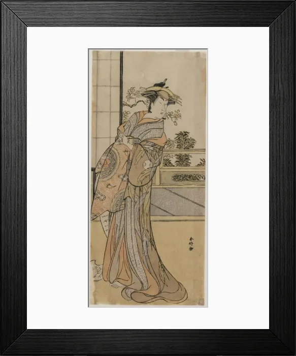Framed Print : Arashi Murajiro as a Courtesan Holding a Letter, late 1780s. Creator: Katsukawa Shunko (Japanese Framed Print : Arashi Murajiro as a Courtesan Holding a Letter, late 1780s. Creator: Katsukawa Shunko (Japanese