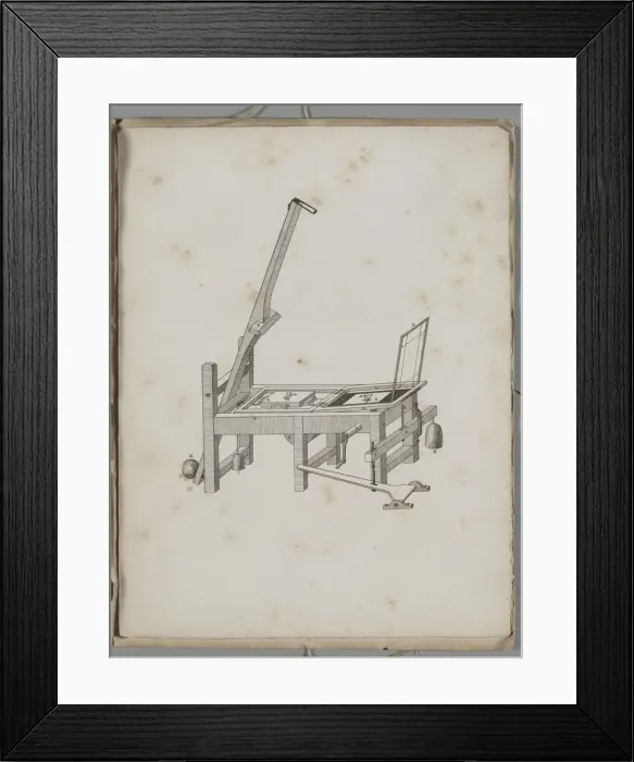 Framed Print : Art of the Lithograph: Printing Press, 1819. Creator: Alois Senefelder (German, 1771-1834) Framed Print : Art of the Lithograph: Printing Press, 1819. Creator: Alois Senefelder (German, 1771-1834)