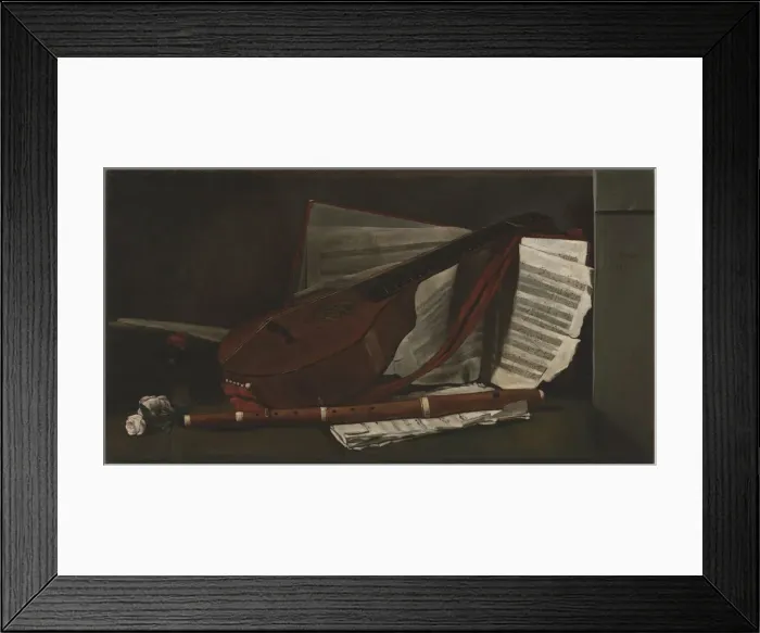 Framed Print : Attributes of Music, 1863. Creator: Francois Bonvin (French, 1817-1887) Framed Print : Attributes of Music, 1863. Creator: Francois Bonvin (French, 1817-1887)