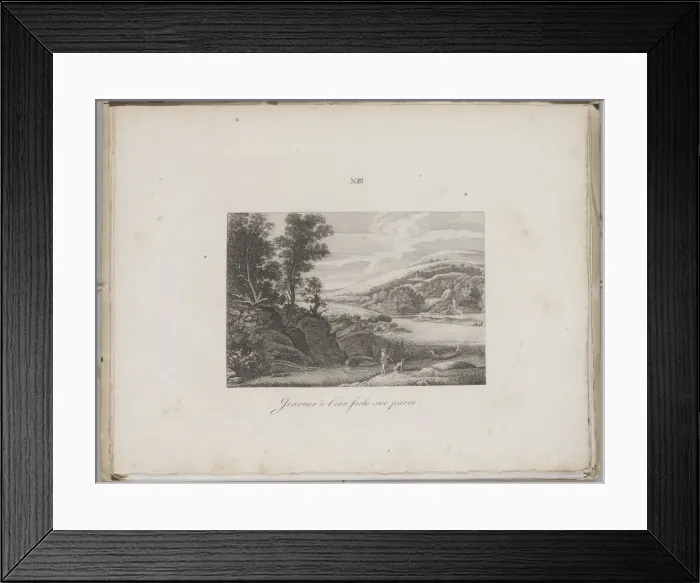 Framed Print : Art of the Lithograph: River Landscape, Plate XIII, 1819. Creator: Alois Senefelder (German Framed Print : Art of the Lithograph: River Landscape, Plate XIII, 1819. Creator: Alois Senefelder (German