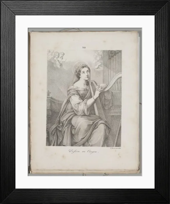 Framed Print : Art of the Lithograph: Saint Cecily, Plate XII, 1819. Creator: Alois Senefelder (German Framed Print : Art of the Lithograph: Saint Cecily, Plate XII, 1819. Creator: Alois Senefelder (German