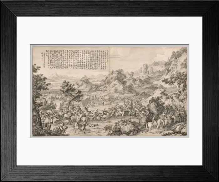 Framed Print : Attacking the Camp at Gatan Ola: from Battle Scenes of the Quelling of Rebellions Framed Print : Attacking the Camp at Gatan Ola: from Battle Scenes of the Quelling of Rebellions