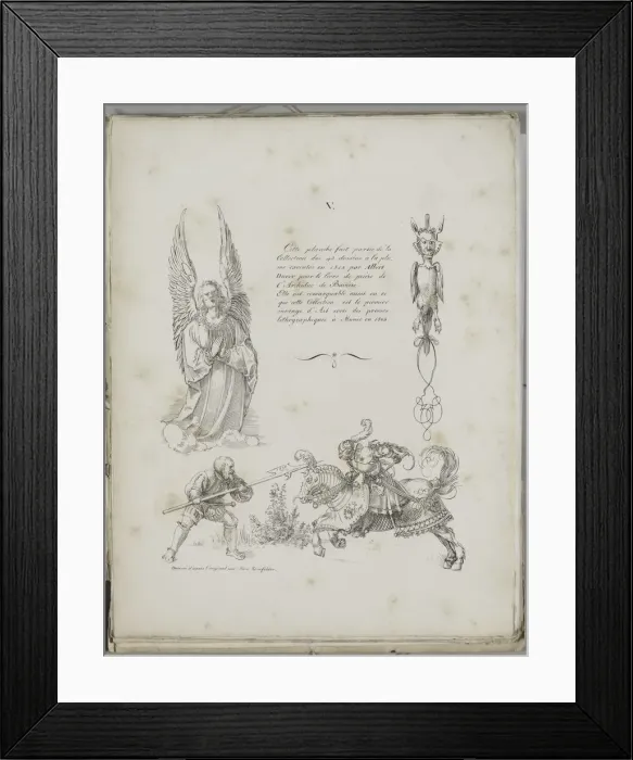 Framed Print : Art of the Lithograph: Three Designs from Dürers Prayer Book, Plate V, 1819 Framed Print : Art of the Lithograph: Three Designs from Dürers Prayer Book, Plate V, 1819