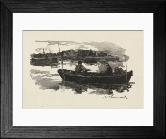 Framed Print : Au bord de la Seine. Creator: Auguste Louis Lepere (French, 1849-1918) Framed Print : Au bord de la Seine. Creator: Auguste Louis Lepere (French, 1849-1918)