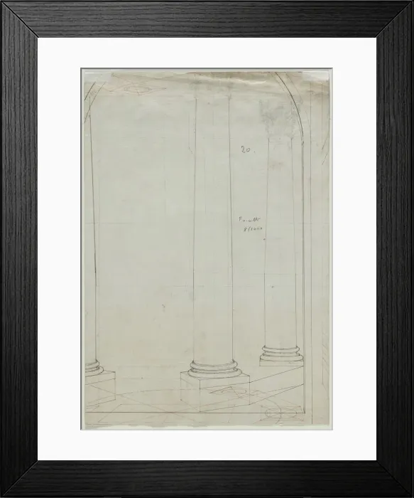 Framed Print : Architectural Drawing of Columns (verso), c. 1810-1820. Creator: Pietro Fancelli (Italian Framed Print : Architectural Drawing of Columns (verso), c. 1810-1820. Creator: Pietro Fancelli (Italian