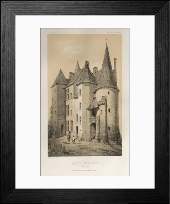 Framed Print : Pl. 45 Chateau De Chassy (Saone et Loire), 1860. Creator: Victor Petit (French Framed Print : Pl. 45 Chateau De Chassy (Saone et Loire), 1860. Creator: Victor Petit (French