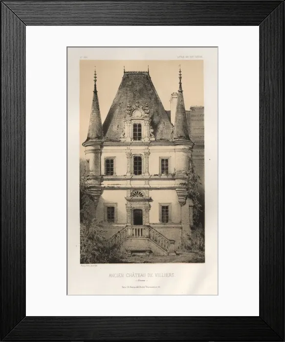 Framed Print : Pl. 1, Ancien Chateau de Villiers (Somme), 1860. Creator: Victor Petit (French, 1817-1874) Framed Print : Pl. 1, Ancien Chateau de Villiers (Somme), 1860. Creator: Victor Petit (French, 1817-1874)