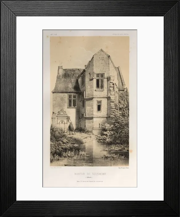 Framed Print : Pl. 47, Manoir De Sousmont (Calvados), 1860. Creator: Victor Petit (French, 1817-1874) Framed Print : Pl. 47, Manoir De Sousmont (Calvados), 1860. Creator: Victor Petit (French, 1817-1874)