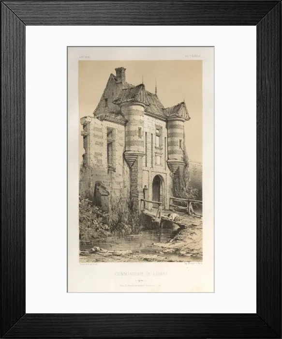 Framed Print : Pl. 23, Commanderie De Launay (Yonne), published 1860. Creator: Victor Petit (French Framed Print : Pl. 23, Commanderie De Launay (Yonne), published 1860. Creator: Victor Petit (French
