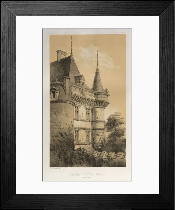 Framed Print : Pl. 32, Chateau DAzay-Le-Rideau (Indre et Loire), 1860. Creator: Victor Petit (French Framed Print : Pl. 32, Chateau DAzay-Le-Rideau (Indre et Loire), 1860. Creator: Victor Petit (French