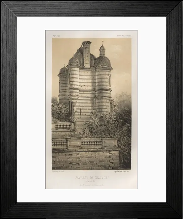 Framed Print : Pl. 76, Pavillon De Chaumont (Saone et Loire), 1860. Creator: Victor Petit (French Framed Print : Pl. 76, Pavillon De Chaumont (Saone et Loire), 1860. Creator: Victor Petit (French