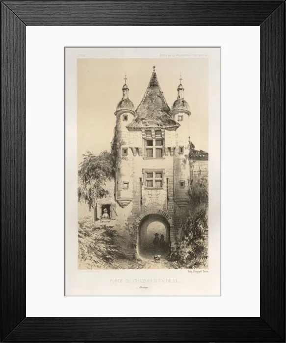 Framed Print : Pl. 7, Porte du Chateau dExideuil (Dordogne), 1860. Creator: Victor Petit (French, 1817-1874) Framed Print : Pl. 7, Porte du Chateau dExideuil (Dordogne), 1860. Creator: Victor Petit (French, 1817-1874)