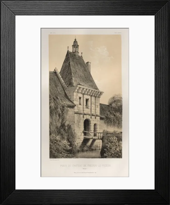 Framed Print : Pl. 48, Porte Du Chateau de Fresnay-Le-Puceux (Calvados), 1860. Creator: Victor Petit Framed Print : Pl. 48, Porte Du Chateau de Fresnay-Le-Puceux (Calvados), 1860. Creator: Victor Petit