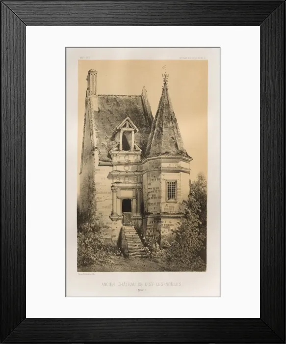 Framed Print : Pl. 86, Ancien Chateau de Gisy-Les-Nobles (Yonne), 1860. Creator: Victor Petit (French Framed Print : Pl. 86, Ancien Chateau de Gisy-Les-Nobles (Yonne), 1860. Creator: Victor Petit (French