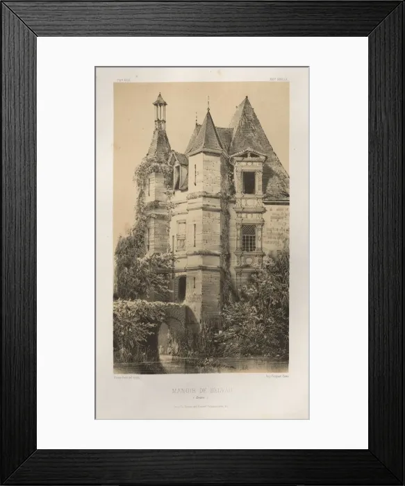 Framed Print : Pl. 78, Manoir de Belvau (Correze), 1860. Creator: Victor Petit (French, 1817-1874) Framed Print : Pl. 78, Manoir de Belvau (Correze), 1860. Creator: Victor Petit (French, 1817-1874)