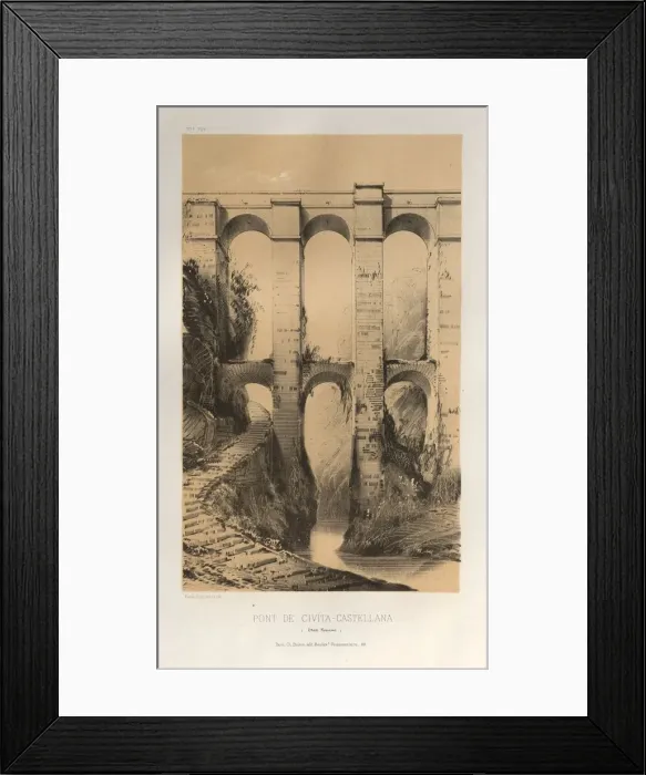 Framed Print : Pl. 50, Pont De Civita-Castellana (Etats Romains), 1860. Creator: Victor Petit (French Framed Print : Pl. 50, Pont De Civita-Castellana (Etats Romains), 1860. Creator: Victor Petit (French
