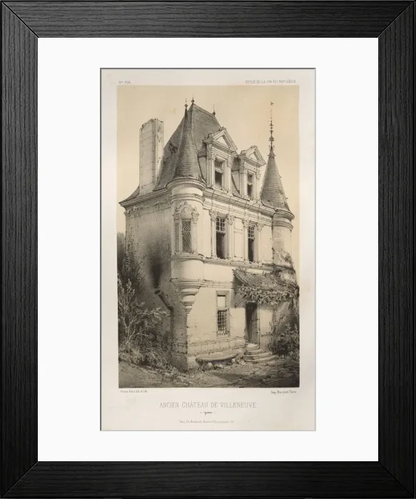 Framed Print : Pl. 9, Ancien Chateau de Villeneuve (Yonne), 1860. Creator: Victor Petit (French, 1817-1874) Framed Print : Pl. 9, Ancien Chateau de Villeneuve (Yonne), 1860. Creator: Victor Petit (French, 1817-1874)