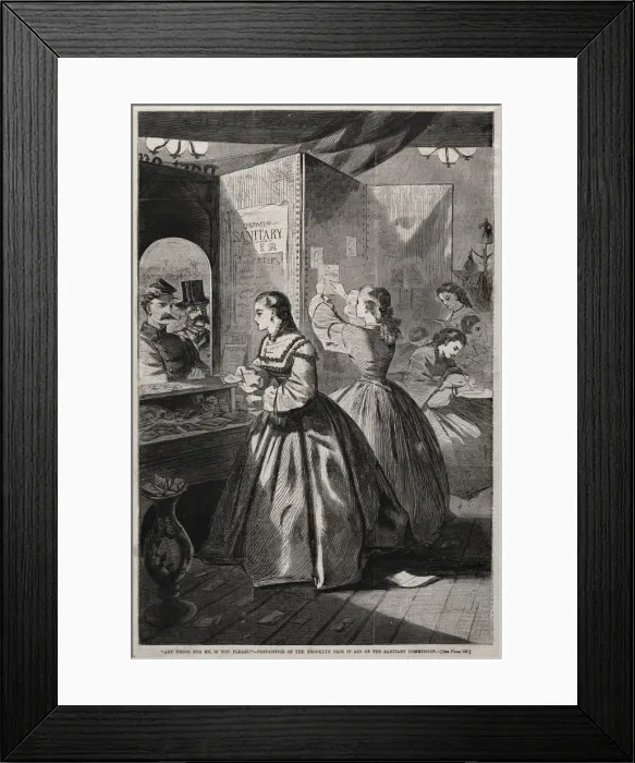 Framed Print : Any Thing for Me, If you Please? - Post-Office of the Brooklyn Fair in Aid Framed Print : Any Thing for Me, If you Please? - Post-Office of the Brooklyn Fair in Aid