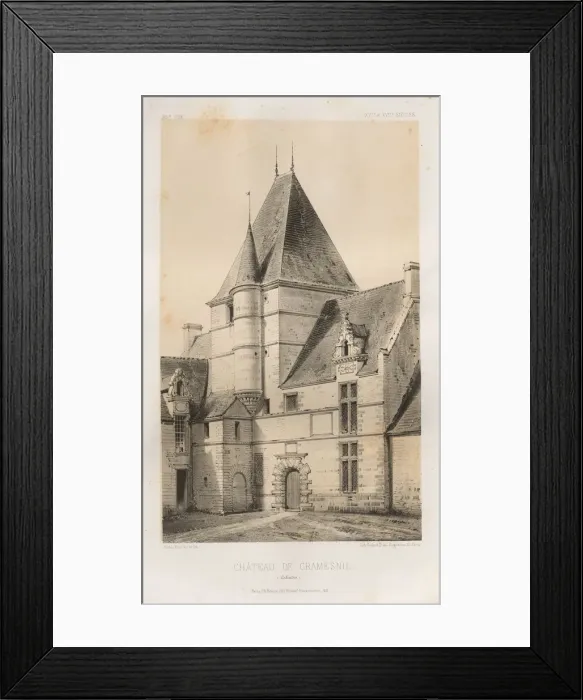 Framed Print : Pl. 93, Chateau de Cramesnil (Calvados), 1860. Creator: Victor Petit (French, 1817-1874) Framed Print : Pl. 93, Chateau de Cramesnil (Calvados), 1860. Creator: Victor Petit (French, 1817-1874)
