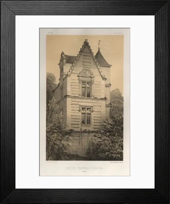 Framed Print : Pl. 55, Ancien Chateau DErival (Aisne), 1860. Creator: Victor Petit (French Framed Print : Pl. 55, Ancien Chateau DErival (Aisne), 1860. Creator: Victor Petit (French