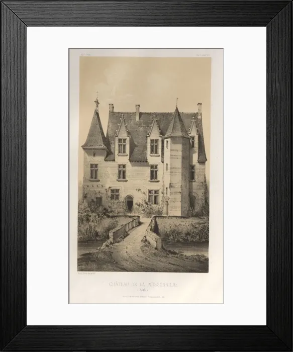 Framed Print : Pl. 57, Chateau De La Poissonniere (Sarthe), 1860. Creator: Victor Petit (French Framed Print : Pl. 57, Chateau De La Poissonniere (Sarthe), 1860. Creator: Victor Petit (French
