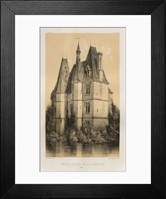 Framed Print : Pl. 94, Ancien Chateau de la Pommeraie (Aisne), 1860. Creator: Victor Petit (French Framed Print : Pl. 94, Ancien Chateau de la Pommeraie (Aisne), 1860. Creator: Victor Petit (French