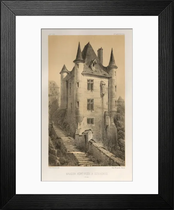 Framed Print : Pl. 60, Maison Fortifiee A Uzerches (Correre), 1860. Creator: Victor Petit Framed Print : Pl. 60, Maison Fortifiee A Uzerches (Correre), 1860. Creator: Victor Petit