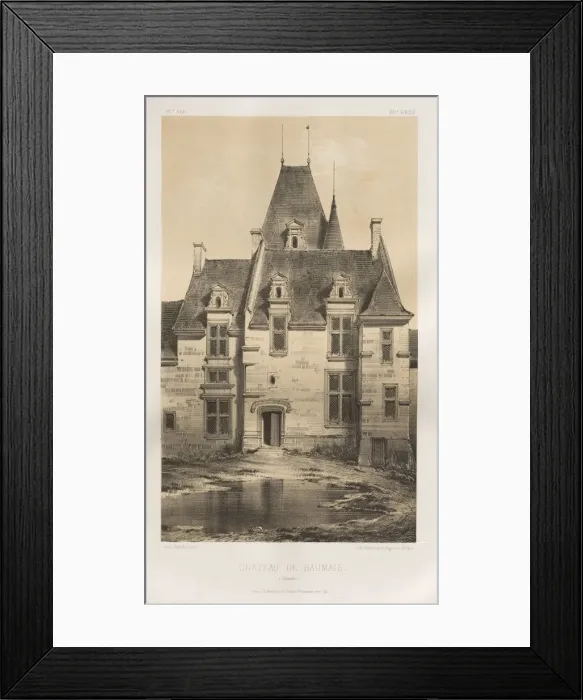 Framed Print : Pl. 97, Chateau de Baumais (Calvados), 1860. Creator: Victor Petit (French, 1817-1874) Framed Print : Pl. 97, Chateau de Baumais (Calvados), 1860. Creator: Victor Petit (French, 1817-1874)