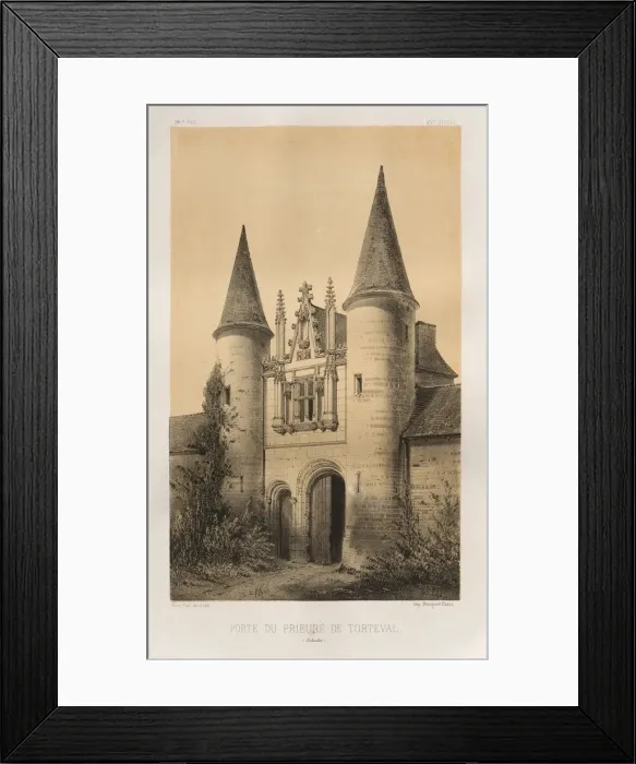 Framed Print : Pl. 96, Porte du Prieure de Torteval (Calvados), 1860. Creator: Victor Petit (French Framed Print : Pl. 96, Porte du Prieure de Torteval (Calvados), 1860. Creator: Victor Petit (French
