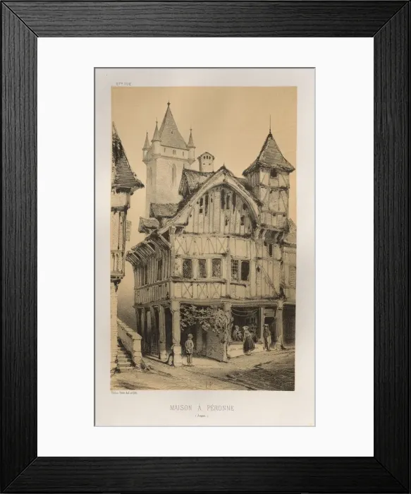 Framed Print : Pl. 27, Maison A Peronne (Somme), published 1860. Creator: Victor Petit (French, 1817-1874) Framed Print : Pl. 27, Maison A Peronne (Somme), published 1860. Creator: Victor Petit (French, 1817-1874)