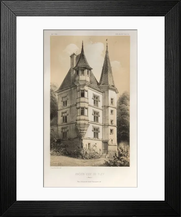 Framed Print : Pl. 61, Ancien Fief De Fley (Nievre), 1860. Creator: Victor Petit (French, 1817-1874) Framed Print : Pl. 61, Ancien Fief De Fley (Nievre), 1860. Creator: Victor Petit (French, 1817-1874)