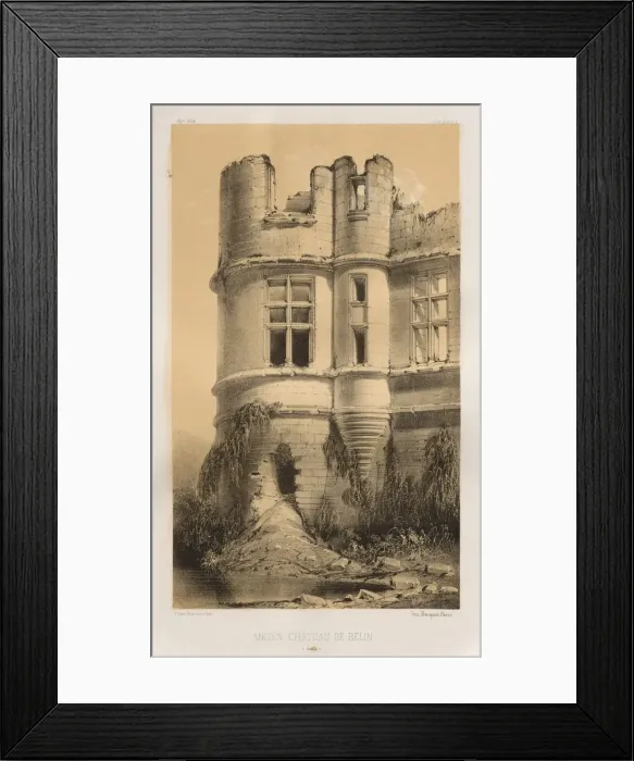 Framed Print : Pl. 99, Ancien Chateau de Belin (Sarthe), 1860. Creator: Victor Petit (French, 1817-1874) Framed Print : Pl. 99, Ancien Chateau de Belin (Sarthe), 1860. Creator: Victor Petit (French, 1817-1874)