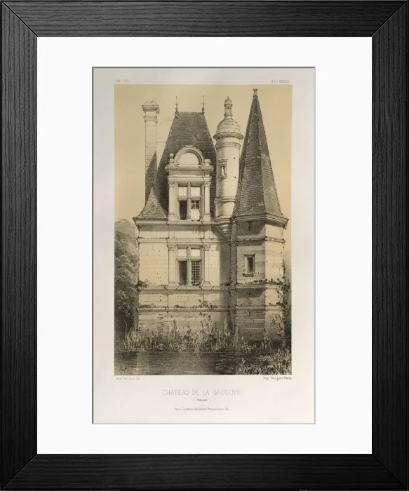 Framed Print : Pl. 64, Chateau De La Sauloye (Mayenne), 1860. Creator: Victor Petit (French, 1817-1874) Framed Print : Pl. 64, Chateau De La Sauloye (Mayenne), 1860. Creator: Victor Petit (French, 1817-1874)