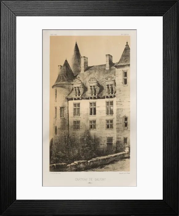 Framed Print : Pl. 100, Chateau de Saligny (Alliers), 1860. Creator: Victor Petit (French, 1817-1874) Framed Print : Pl. 100, Chateau de Saligny (Alliers), 1860. Creator: Victor Petit (French, 1817-1874)