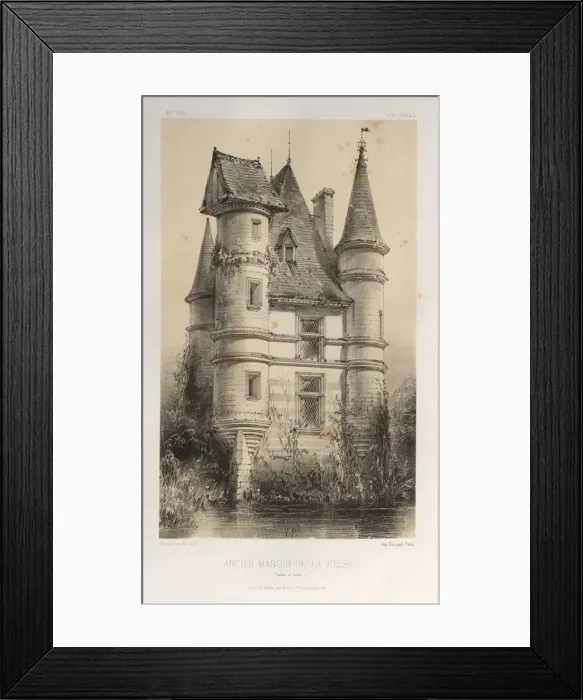 Framed Print : Pl. 63, Ancien Manoir De La Fosse (Saone et Loire), 1860. Creator: Victor Petit (French Framed Print : Pl. 63, Ancien Manoir De La Fosse (Saone et Loire), 1860. Creator: Victor Petit (French
