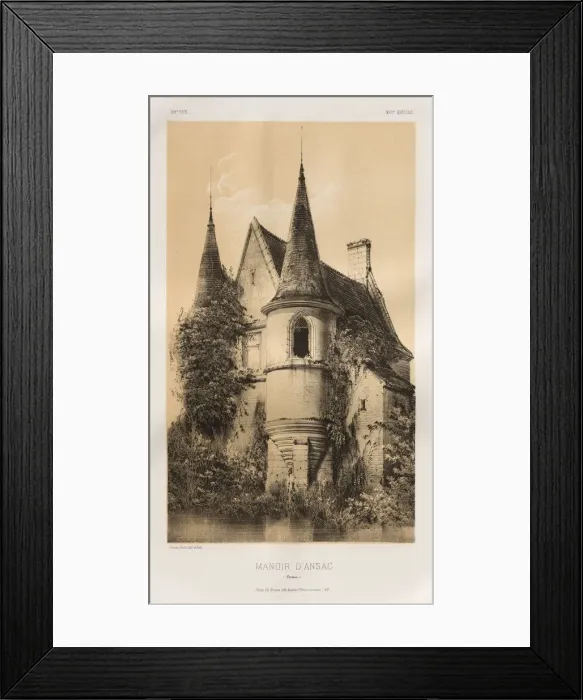 Framed Print : Pl. 98, Manoir dAnsac (Correze), 1860. Creator: Victor Petit (French, 1817-1874) Framed Print : Pl. 98, Manoir dAnsac (Correze), 1860. Creator: Victor Petit (French, 1817-1874)