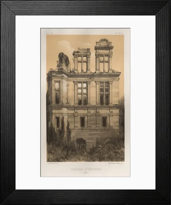 Framed Print : Pl. 66, Chateau DYrouerre (Yonne), 1860. Creator: Victor Petit (French, 1817-1874)